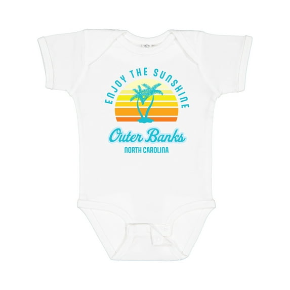 Inktastic Summer Enjoy the Sunshine Outer Banks North Carolina in Blue Boys or Girls Baby Bodysuit
