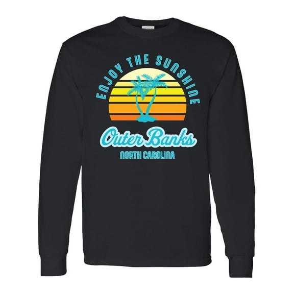 Inktastic Summer Enjoy the Sunshine Outer Banks North Carolina in Blue Long Sleeve T-Shirt