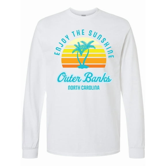 Inktastic Summer Enjoy the Sunshine Outer Banks North Carolina in Blue Long Sleeve T-Shirt