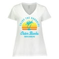 thumbnail image 1 of Inktastic Summer Enjoy the Sunshine Outer Banks North Carolina in Blue Women's Plus Size V-Neck T-Shirt, 1 of 5