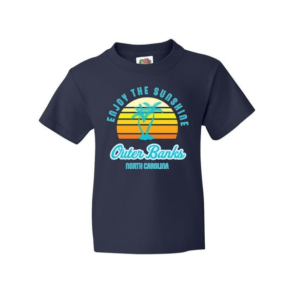 Inktastic Summer Enjoy the Sunshine Outer Banks North Carolina in Blue Youth T-Shirt
