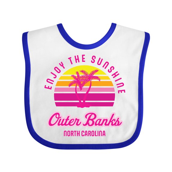 Inktastic Summer Enjoy the Sunshine Outer Banks North Carolina in Pink Boys or Girls Baby Bib