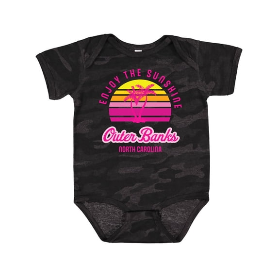 Inktastic Summer Enjoy the Sunshine Outer Banks North Carolina in Pink Boys or Girls Baby Bodysuit