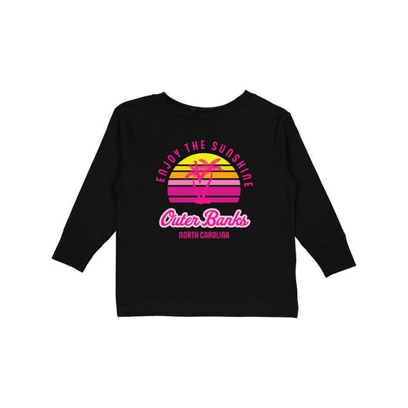 Inktastic Summer Enjoy the Sunshine Outer Banks North Carolina in Pink Boys or Girls Long Sleeve Toddler T-Shirt