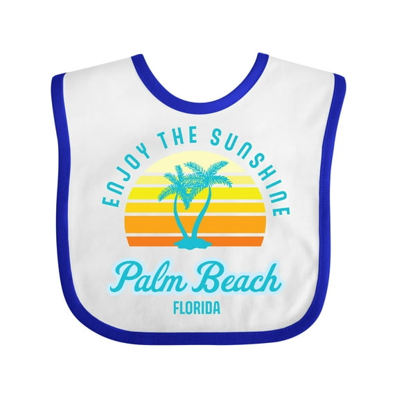 Inktastic Summer Enjoy the Sunshine Palm Beach Florida in Blue Boys or Girls Baby Bib