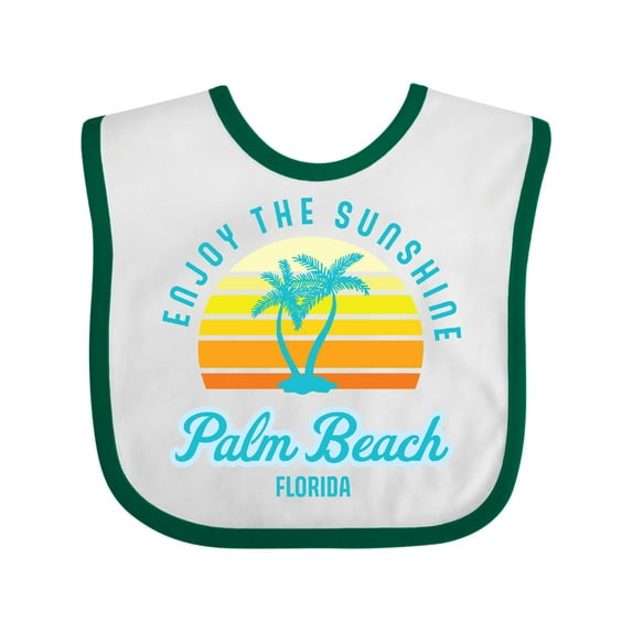 Inktastic Summer Enjoy the Sunshine Palm Beach Florida in Blue Boys or Girls Baby Bib