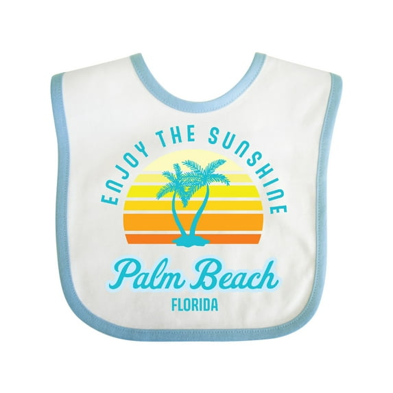 Inktastic Summer Enjoy the Sunshine Palm Beach Florida in Blue Boys or Girls Baby Bib