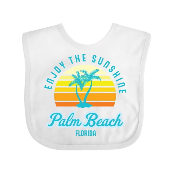 Inktastic Summer Enjoy the Sunshine Palm Beach Florida in Blue Boys or Girls Baby Bib
