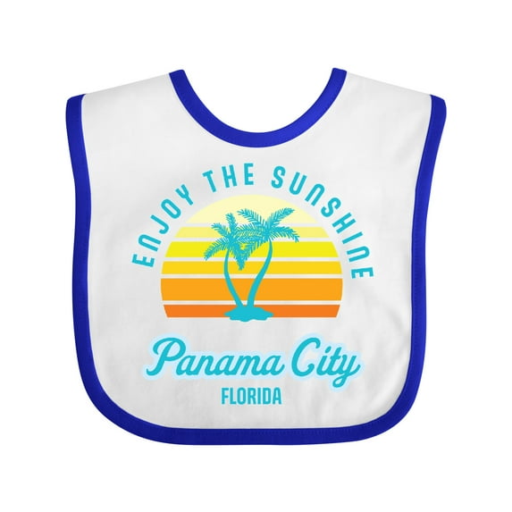 Inktastic Summer Enjoy the Sunshine Panama City Florida in Blue Boys or Girls Baby Bib