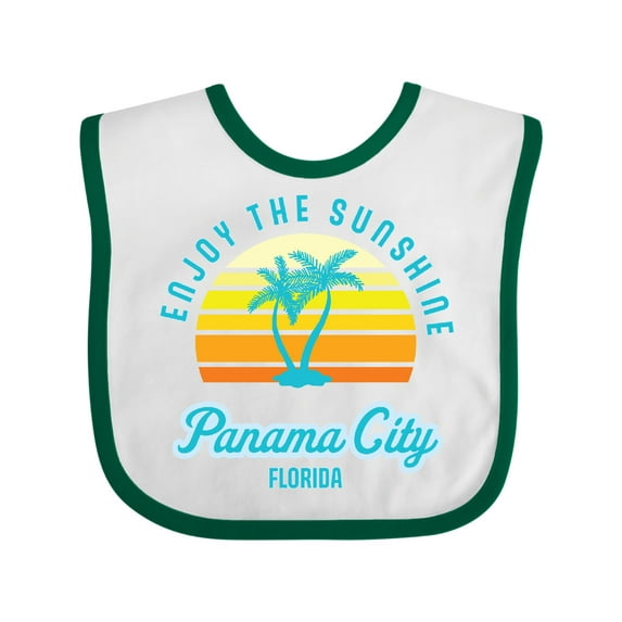Inktastic Summer Enjoy the Sunshine Panama City Florida in Blue Boys or Girls Baby Bib