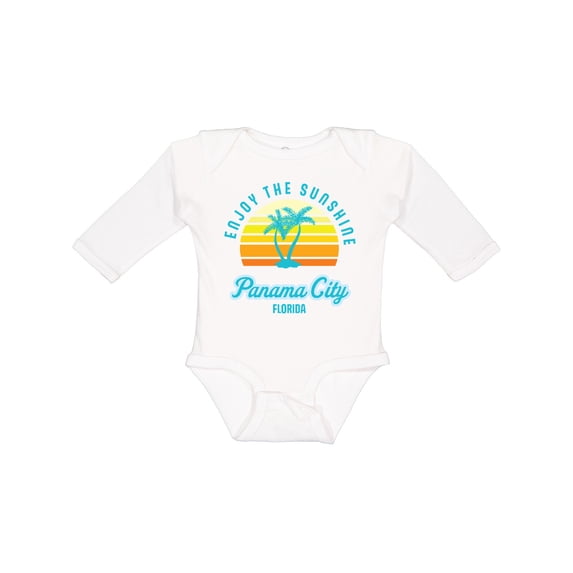 Inktastic Summer Enjoy the Sunshine Panama City Florida in Blue Boys or Girls Long Sleeve Baby Bodysuit