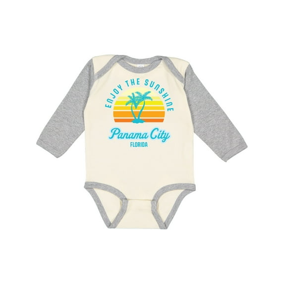 Inktastic Summer Enjoy the Sunshine Panama City Florida in Blue Boys or Girls Long Sleeve Baby Bodysuit
