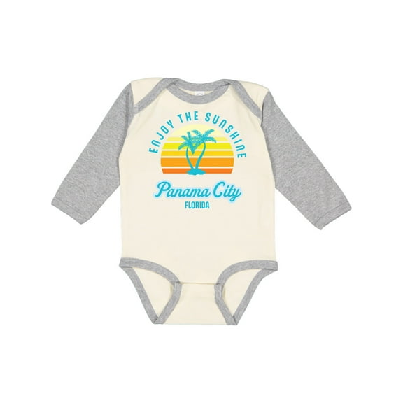 Inktastic Summer Enjoy the Sunshine Panama City Florida in Blue Boys or Girls Long Sleeve Baby Bodysuit