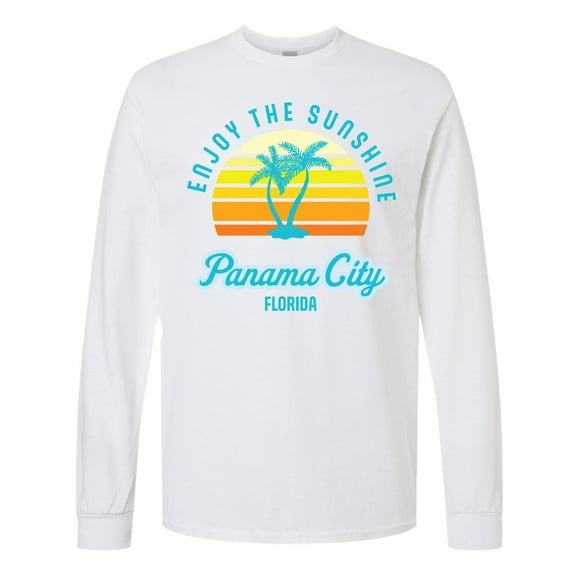 Inktastic Summer Enjoy the Sunshine Panama City Florida in Blue Long Sleeve T-Shirt