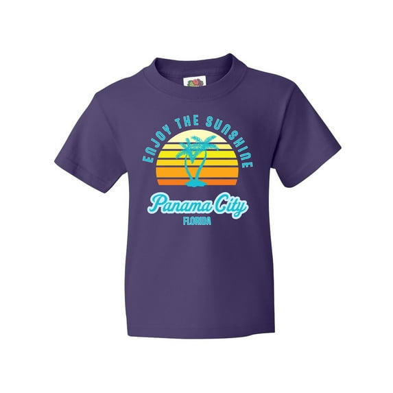 Inktastic Summer Enjoy the Sunshine Panama City Florida in Blue Youth T-Shirt