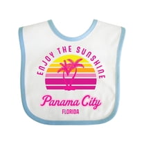Inktastic Summer Enjoy the Sunshine Panama City Florida in Pink Boys or Girls Baby Bib