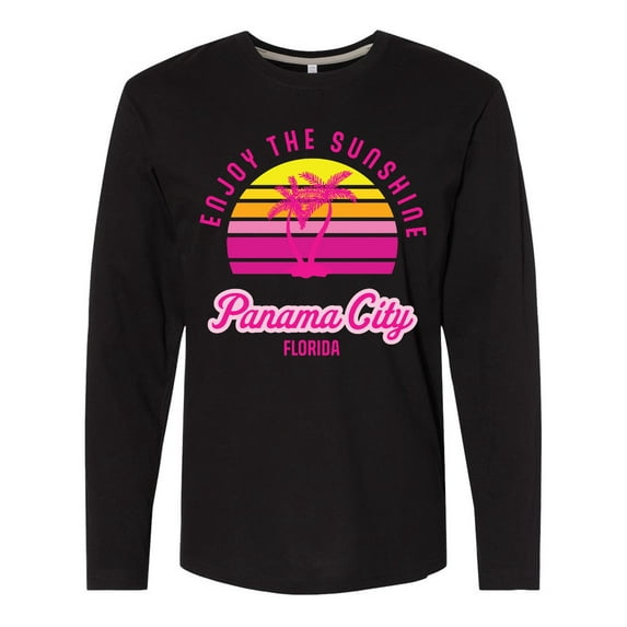 Inktastic Summer Enjoy the Sunshine Panama City Florida in Pink Long Sleeve T-Shirt
