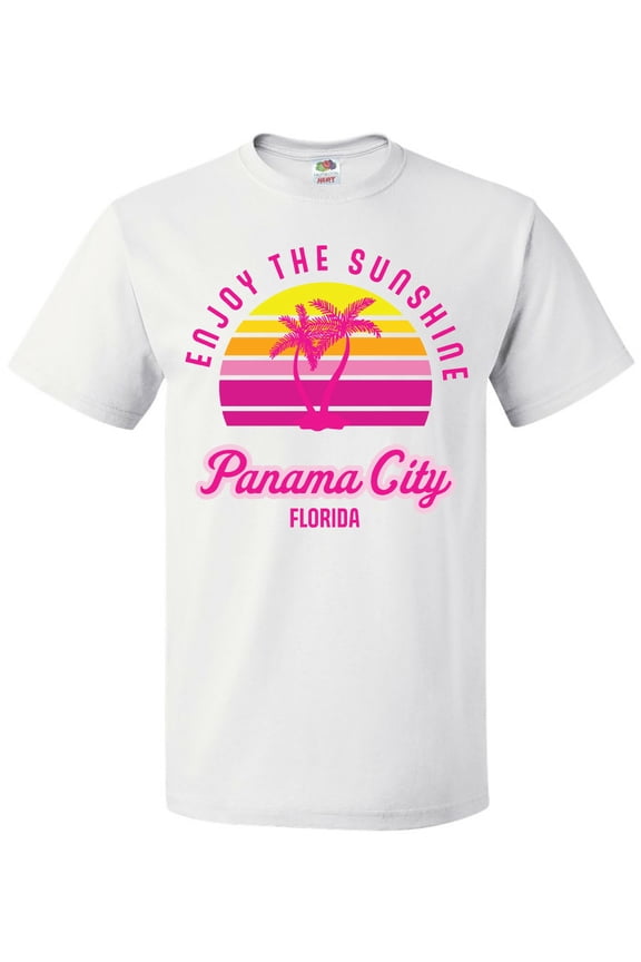 Summer Enjoy the Sunshine Panama City Florida in Pink T-Shirt