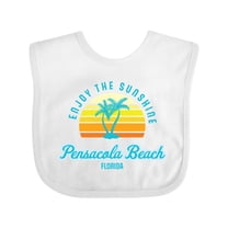 Inktastic Summer Enjoy the Sunshine Pensacola Beach Florida in Blue Boys or Girls Baby Bib