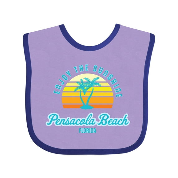 Inktastic Summer Enjoy the Sunshine Pensacola Beach Florida in Blue Boys or Girls Baby Bib
