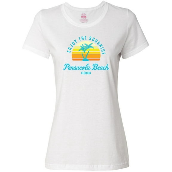 Inktastic Summer Enjoy the Sunshine Pensacola Beach Florida in Blue Women's T-Shirt