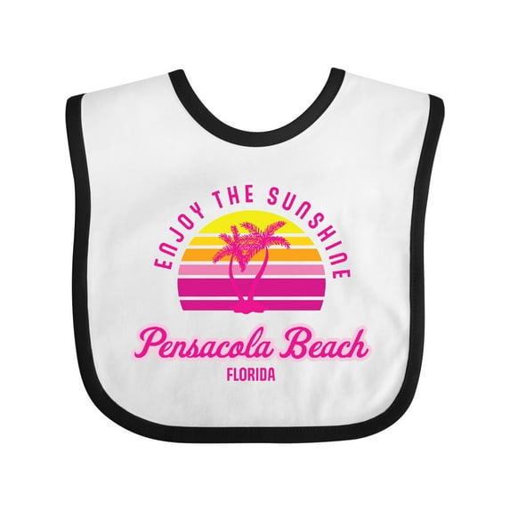 Inktastic Summer Enjoy the Sunshine Pensacola Beach Florida in Pink Boys or Girls Baby Bib