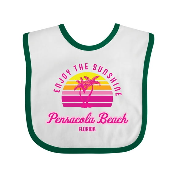Inktastic Summer Enjoy the Sunshine Pensacola Beach Florida in Pink Boys or Girls Baby Bib
