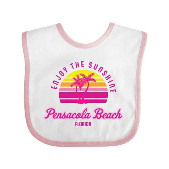 Inktastic Summer Enjoy the Sunshine Pensacola Beach Florida in Pink Boys or Girls Baby Bib
