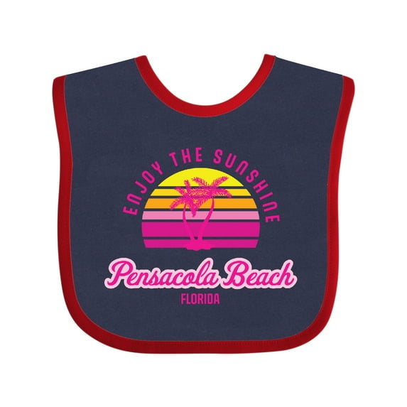 Inktastic Summer Enjoy the Sunshine Pensacola Beach Florida in Pink Boys or Girls Baby Bib