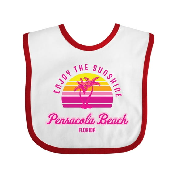 Inktastic Summer Enjoy the Sunshine Pensacola Beach Florida in Pink Boys or Girls Baby Bib