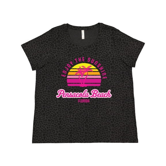 Inktastic Summer Enjoy the Sunshine Pensacola Beach Florida in Pink Women's Plus Size T-Shirt