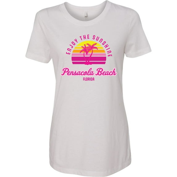 Inktastic Summer Enjoy the Sunshine Pensacola Beach Florida in Pink Women's T-Shirt