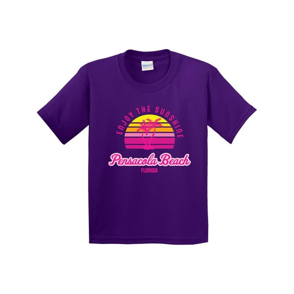 Inktastic Summer Enjoy the Sunshine Pensacola Beach Florida in Pink Youth T-Shirt