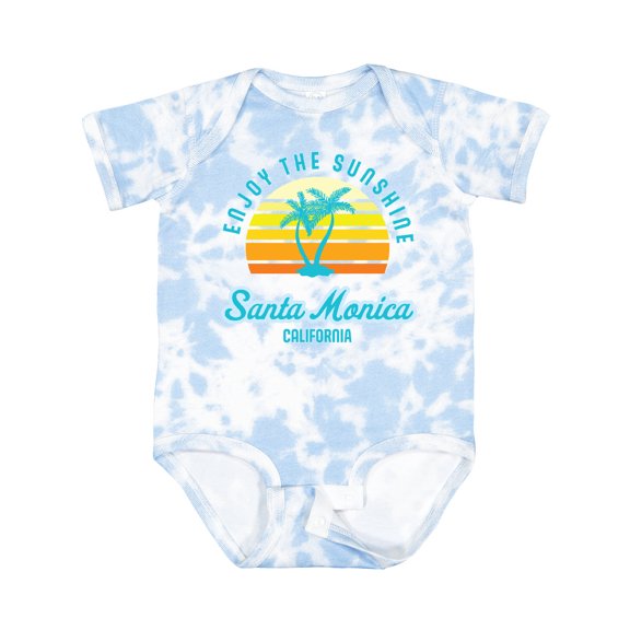 Inktastic Summer Enjoy the Sunshine Santa Monica California in Blue Boys or Girls Baby Bodysuit
