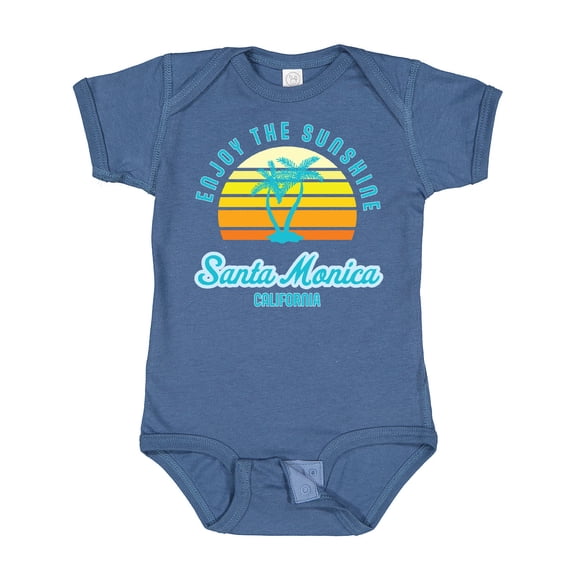 Inktastic Summer Enjoy the Sunshine Santa Monica California in Blue Boys or Girls Baby Bodysuit