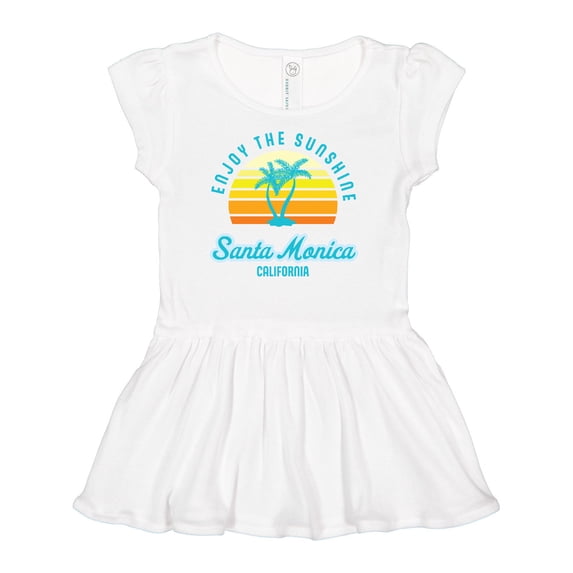 Inktastic Summer Enjoy the Sunshine Santa Monica California in Blue Girls Baby Dress