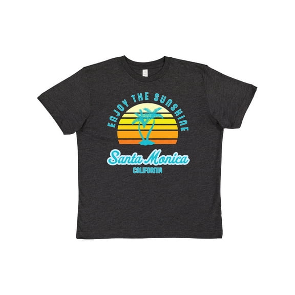 Inktastic Summer Enjoy the Sunshine Santa Monica California in Blue Youth T-Shirt