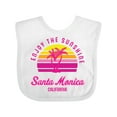 thumbnail image 1 of Inktastic Summer Enjoy the Sunshine Santa Monica California in Pink Boys or Girls Baby Bib, 1 of 4