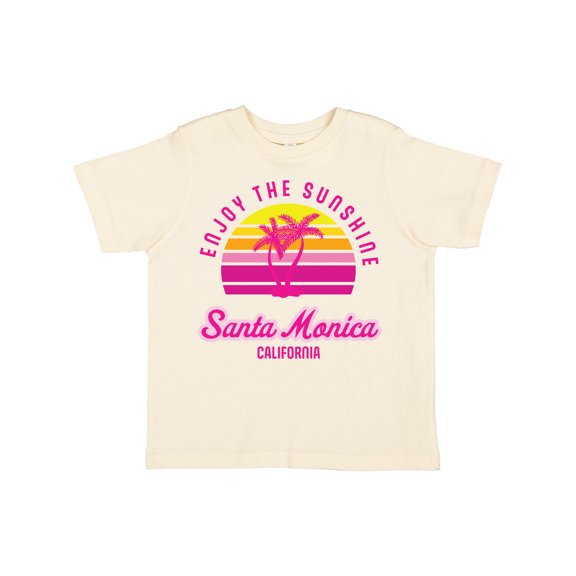 Inktastic Summer Enjoy the Sunshine Santa Monica California in Pink Boys or Girls Toddler T-Shirt