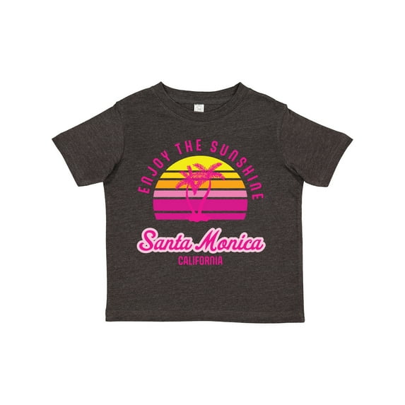 Inktastic Summer Enjoy the Sunshine Santa Monica California in Pink Boys or Girls Toddler T-Shirt