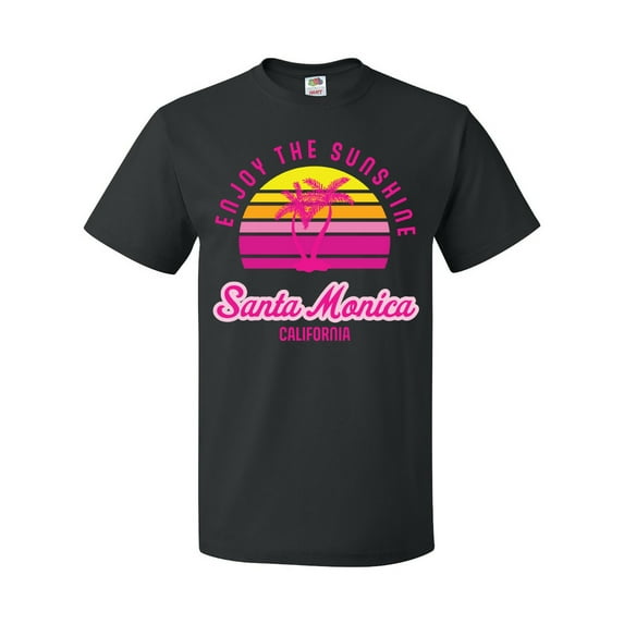 Inktastic Summer Enjoy the Sunshine Santa Monica California in Pink T-Shirt