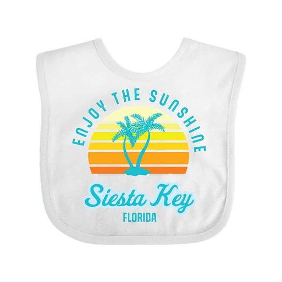 Inktastic Summer Enjoy the Sunshine Siesta Key Florida in Blue Boys or Girls Baby Bib