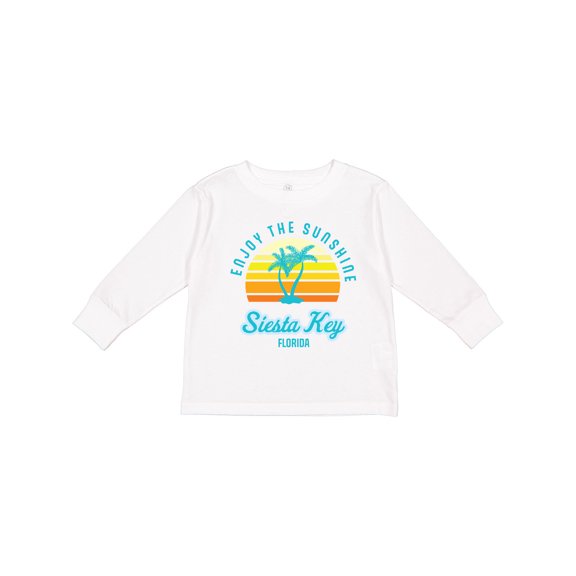 Inktastic Summer Enjoy the Sunshine Siesta Key Florida in Blue Boys or Girls Long Sleeve Toddler T-Shirt
