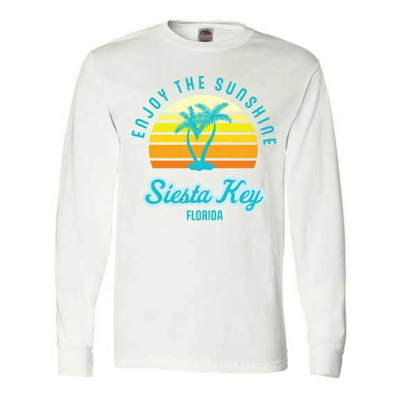 Inktastic Summer Enjoy the Sunshine Siesta Key Florida in Blue Long Sleeve T-Shirt