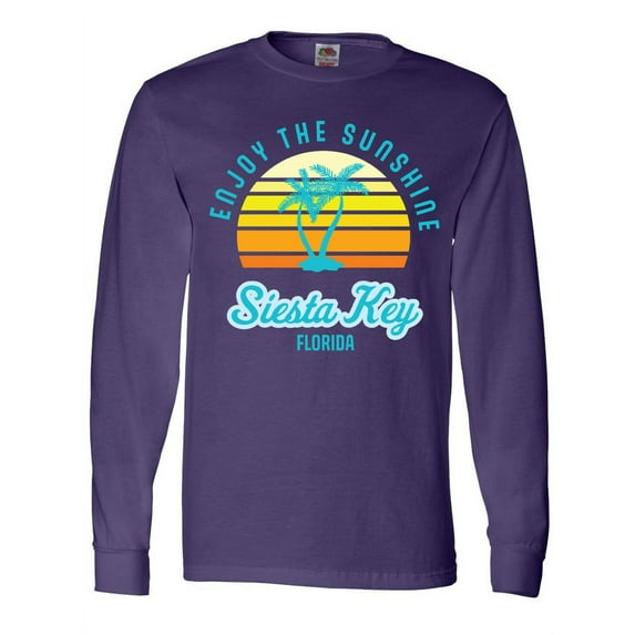 Inktastic Summer Enjoy the Sunshine Siesta Key Florida in Blue Long Sleeve T-Shirt