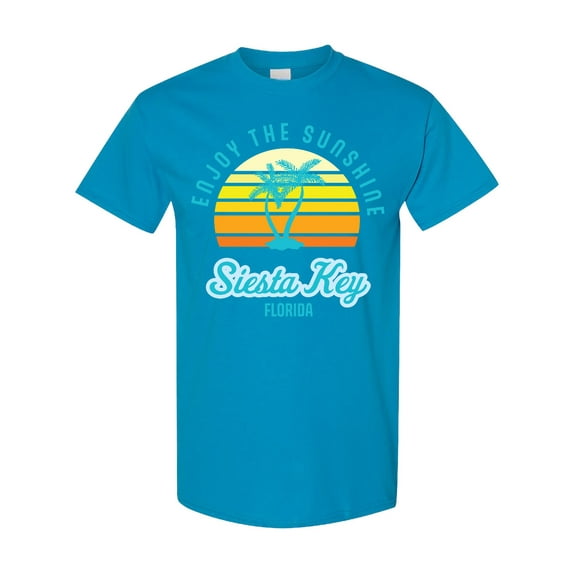 Inktastic Summer Enjoy the Sunshine Siesta Key Florida in Blue T-Shirt