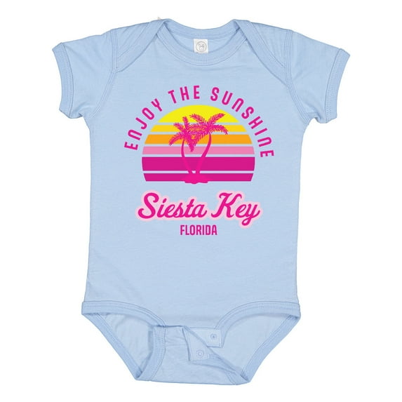 Inktastic Summer Enjoy the Sunshine Siesta Key Florida in Pink Boys or Girls Baby Bodysuit
