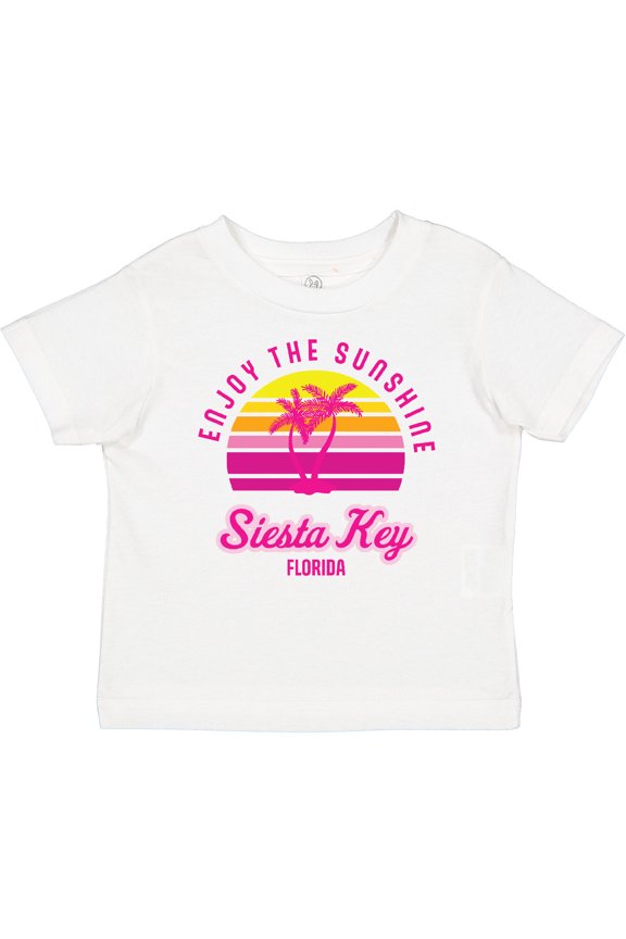 Summer Enjoy the Sunshine Siesta Key Florida in Pink Boys or Girls Baby T-Shirt
