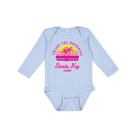 Inktastic Summer Enjoy the Sunshine Siesta Key Florida in Pink Boys or Girls Long Sleeve Baby Bodysuit