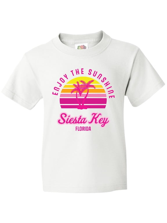 Summer Enjoy the Sunshine Siesta Key Florida in Pink Youth T-Shirt